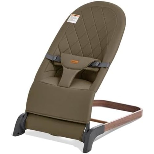 Foldable Baby Bouncer Seat, 3 Heights, Soft Cotton (Green)