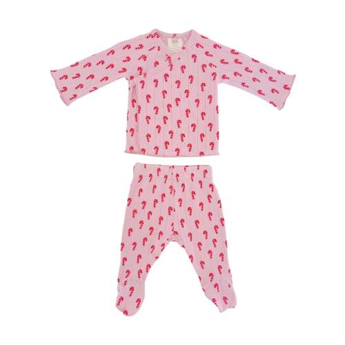 Pink Candy Cane / Organic Pointelle Newborn Set – SpearmintLOVE