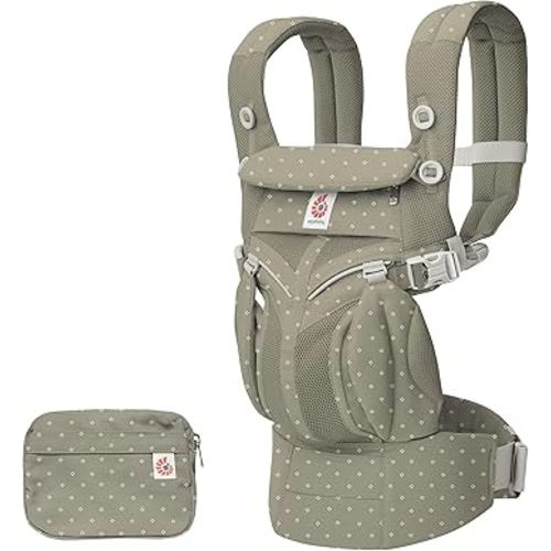 Ergobaby Omni Classic Baby Carrier Newborn to Toddler - Breathable Baby Carriers for Summer - All-Position Carrier with Lumbar Support (7-45 Pounds), Mesh, Soft Olive Diamond