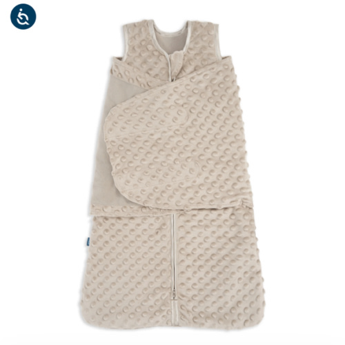 Fawn Grey Plushy Dot Velboa Swaddle | HALO