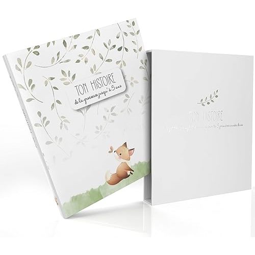 Prestige, Livre de naissance, petit renard et amis - Journal pour première année et petite enfance de luxe, souvenirs jusqu'à 5 ans, en Français
