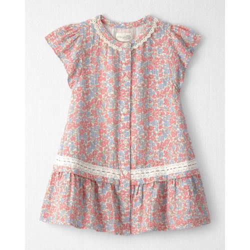 Toddler Girl Organic Cotton Gauze Dress in Meadow Mix Print - Little Planet | Carter's