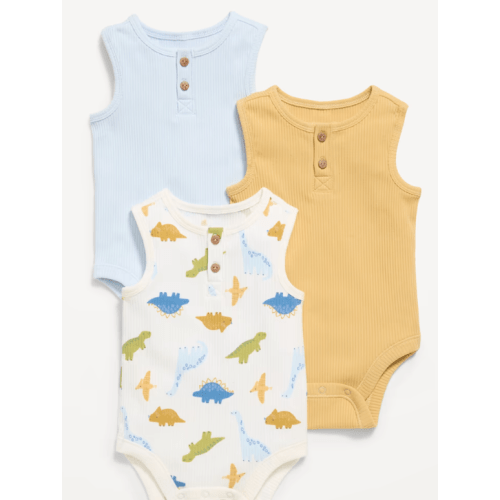 Sleeveless Ribbed Henley Bodysuit 3-Pack for Baby