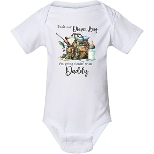 You Had Me At Camo Pack My Diaper Bag I'm Going Fishin'n With Daddy Bodysuit-Decal Hunting