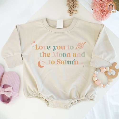 Love You To The Moon And To Saturn Baby Romper, Retro Moon & Saturn Toddler Crewneck, Swift Gift For Baby, Swift One Piece, Cute Baby Outfit