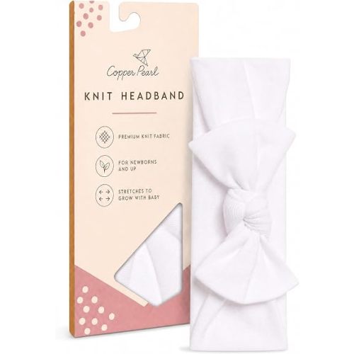 Copper Pearl Baby Bows: Stylish Headbands for Baby Girls, Premium Soft and Stretchy Baby Headbands, Perfect for Newborns, Trendy Designs - Dove