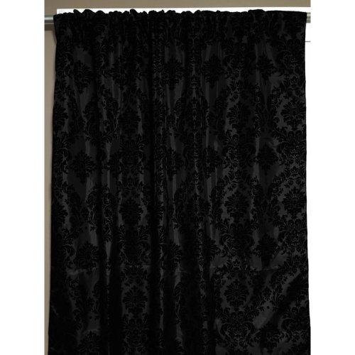 Rosdorf Park Amboy Damask Semi-Sheer Rod Pocket Single Curtain Panel & Reviews | Wayfair