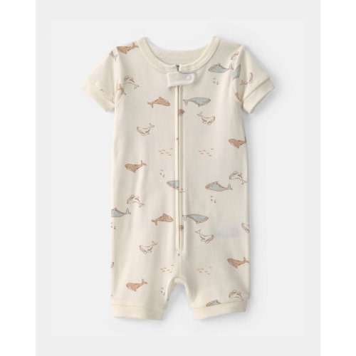 Baby Whale 100% Cotton 1-Piece Romper Pajama - Ivory | Carter's