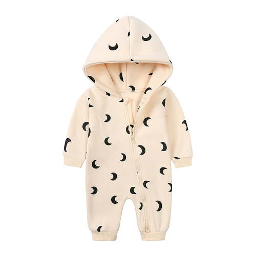 WeeBloom Unisex Baby Clothes Winter Coats Boy Girl Zipper Warm Hooded Romper Long Sleeve Fall Outfit,Beige 0-3 Months