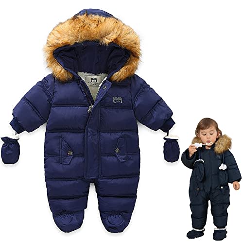 UVIPC Baby Winter Snowsuit Toddler Winter Suit Outwear Hooded Snow Outfit Footie Snow Suit for 3-24M