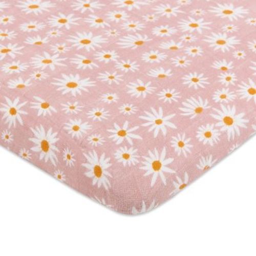 Babyletto All-Stages Bassinet Sheet in GOTS Certified Organic Muslin Cotton - Daisy