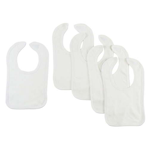 Bambini Unisex White Interlock Drool Bibs (Pack of 5)