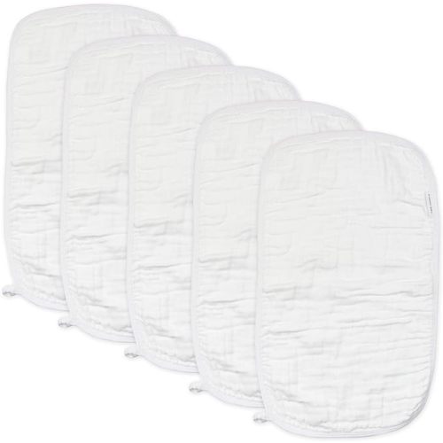 HonestBaby Baby Organic Cotton Multi-layer Burp Cloths Multipack, Bright White, One Size