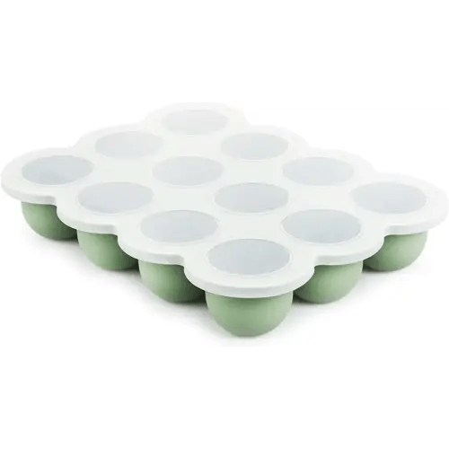 btrfe Baby Food Storage Container, 12 Portions Silicone Baby Food Freezer Tray with Lid, Perfect for Homemade Baby Food Vegetable & Fruit Purees and Breast Milk (Loden Frost Green)