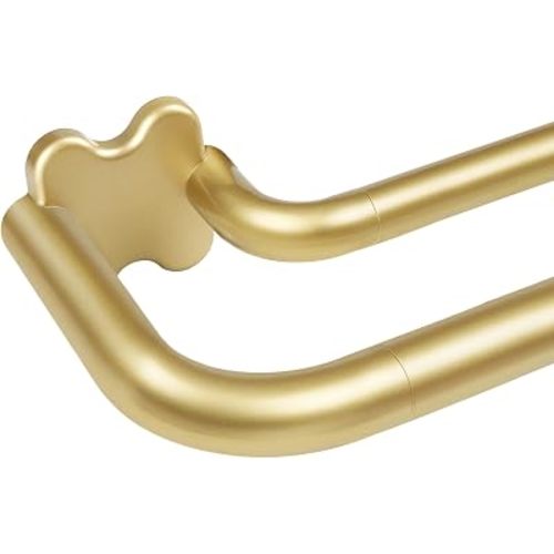 USFOOK Double Wrap Around Curtain Rods 32 to 58, Gold Window Treatment Rod