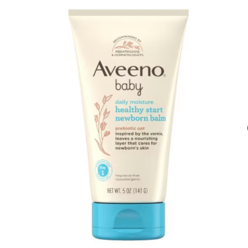 Aveeno Baby Healthy Start Nourishing Newborn Balm, Hypoallergenic Baby Skin Balm with Prebiotic Oat Leaves a Nourishing Layer to Care for Newborn Skin, Fragrance-Free, 5 oz