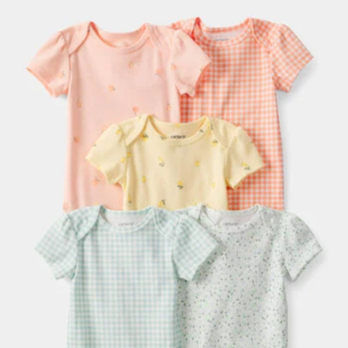 Baby Girl 5-Pack Fruit Multipack Bodysuits - Orange/Green/Yellow | Carter's