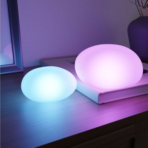 Globe Electric Squish 2pk LED Pebble Indoor Outdoor Tap Night Lights with USB Rechargeable Cable Included: Kids' & Baby Silicone Night Light