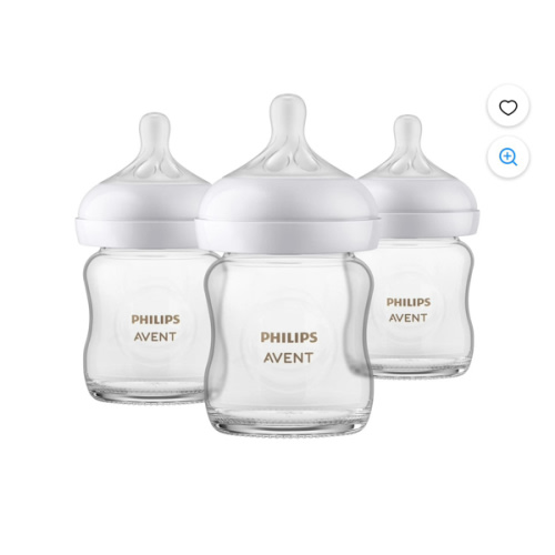 Biberon en verre Natural Philips Avent avec tétine Natural Response, 125 ml (4 oz), emb. de 3, SCY910/03 biberon enverre 4oz 3pk - Walmart.ca