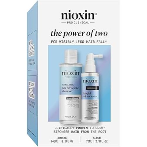 Nioxin Hair Fall Defense Kit Duo Sets | The Power of Two: Shampoo for Hair Fall & Intensive Daily Leave-In Hair Treatment for Thinning Hair