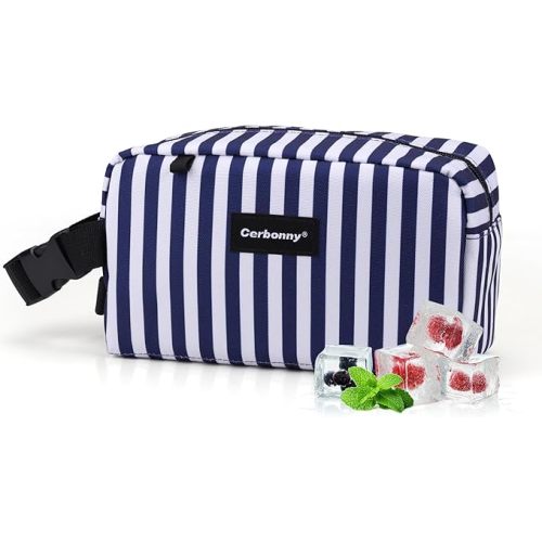 Freezable Bottle Bag - Blue Stripe