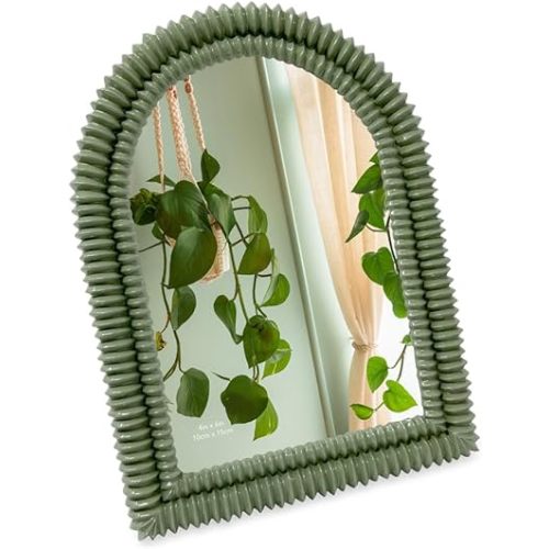 Isaac Jacobs 4x6 Glossy Rosemary Green Double Bead Arch Photo Frame w/Easel