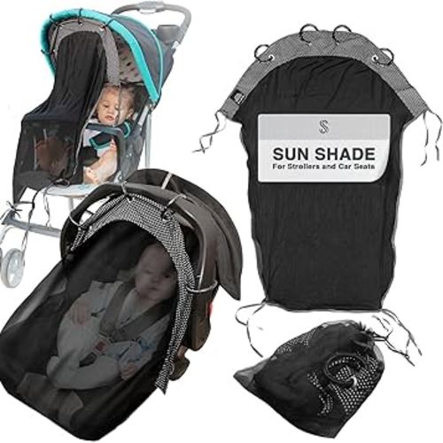 ShadeSox Sun Shade for Strollers and Car Seats - Universally Compatible, Quick & Simple Installation, Long-Lasting Durability - Stroller Mosquito Net, Ideal for Both Indoor & Outdoor Applications