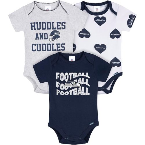Gerber NFL baby-girls Nfl 3-pack Onesie Bodysuit