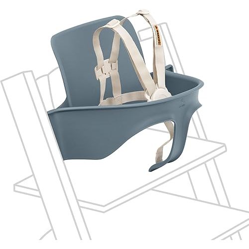 Stokke Tripp Trapp Baby Set 2, Fjord Blue - Ages 6-36 Months - Convert The Tripp Trapp Chair into a Comfortable High Chair - Includes Stokke Harness 2