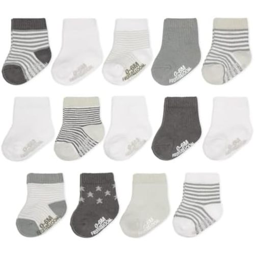 Fruit of the Loom Baby & Toddler Grow & Fit Flex Zones Cotton Stretch Socks - Unisex, Girls, Boys