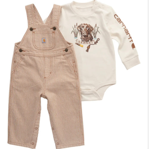Boys' 2-Piece Long Sleeve Bodysuit & Stripe Overall Set (Baby) | Kids' Sets | Carhartt