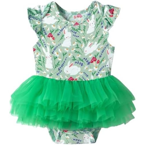 Baby Girl Bodysuit Soft Romper Ruffle Dress, Newborn Sleeveless Clothes Jumpsuit, Viscose Made from Bamboo