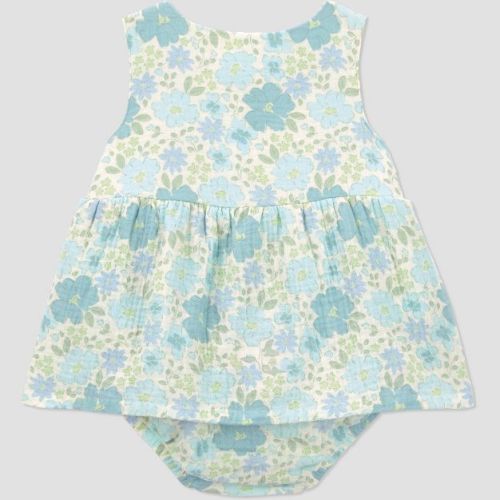 Carter's Just One You® Baby Girls' Floral Sunsuit with Bow - Blue/Green 3M