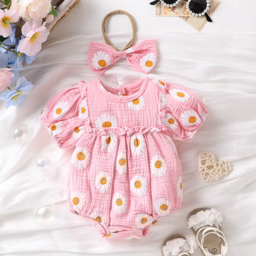 Baby Daisy Pastoral Bodysuit with Headband