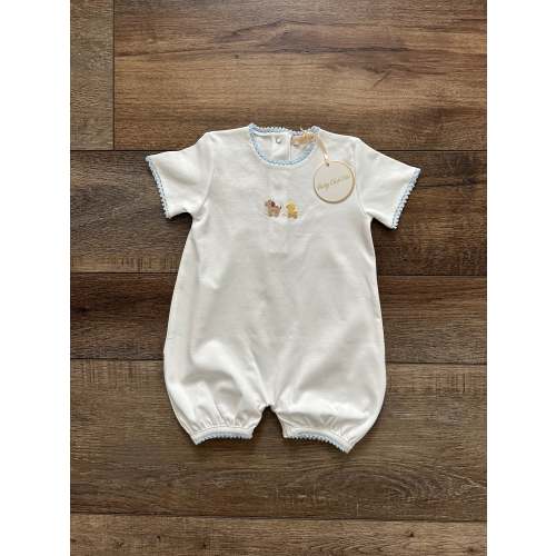 Sweet Toys Romper with Crochet Trim