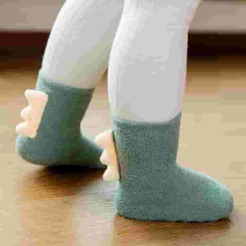 Ovbmpzd Above-Ankle Baby Socks Green Fuzzy Cotton Solid Fluffy Winter Socks Kids Socks 0-1 Years