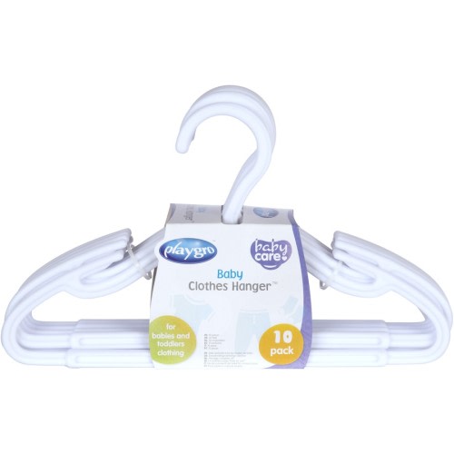 Playgro Baby Clothes Coat Hangers 10 Pack - White