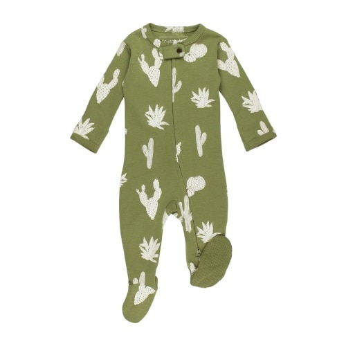 Print Organic Cotton Two-Way Zip Footie