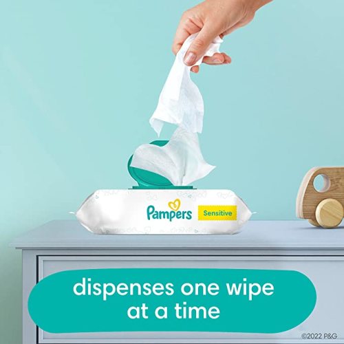 Baby Wipes, Pampers Sensitive Water Based Baby Diaper Wipes, Hypoallergenic and Unscented, 8 Refill Packs (Tub Not Included), 72 each, Pack of 8 (Packaging May Vary) - 8x Refill Packs (576 Count)