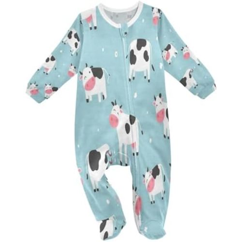 Dussdil Baby One-Piece Footies Newborn Rompers Pajamas Cotton Footed Pjs for Sleep Play Boys Girls 3-24 Month