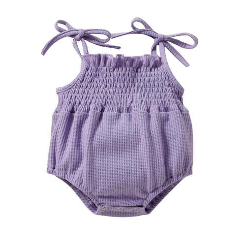 MuZeFu Baby Girl Clothes Clearance under 5.00 Toddler Baby Boys And Girl Comfortable Solid Color Elastic Sling Romper Jumpsuit