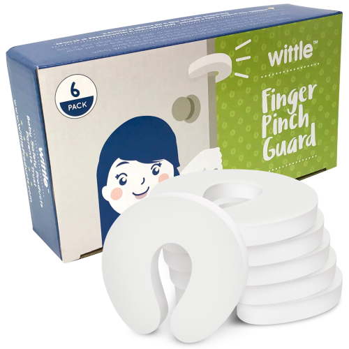 Wittle Door Pinch Guard (6 Pack) | Baby Proof Foam Door Stopper | Baby Doorstop