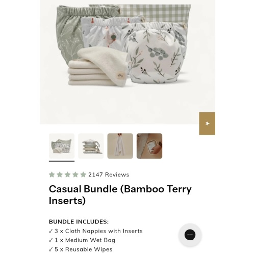 Casual Bundle (Bamboo Terry Inserts)