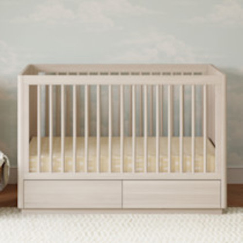 babyletto Bento 3-in-1 Storage Crib with Toddler Bed Conversion Kit - Washed Natural