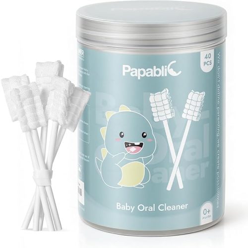 Papablic Baby Tongue Cleaner, 40pack
