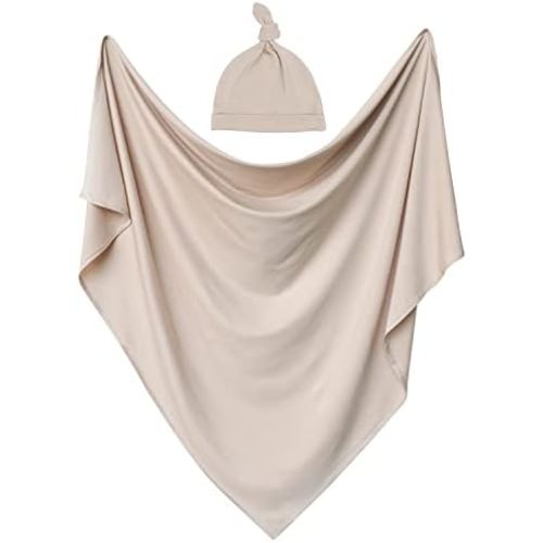 OWLOWLA Swaddle Blanket and Hat Set Swaddles for Newborns Receiving Blanket