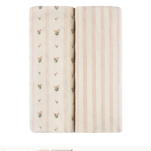 Linear Floral Crib Sheet Set Crib Sheet Set – Ely's & Co.