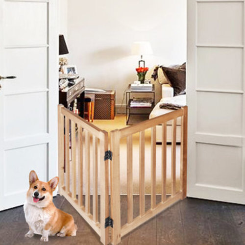 Tucker Murphy Pet™ Solid Wood Freestanding Foldable Pet Gate for Dogs,3 Panels for Doorways,Stairs,Hallways etc & Reviews | Wayfair