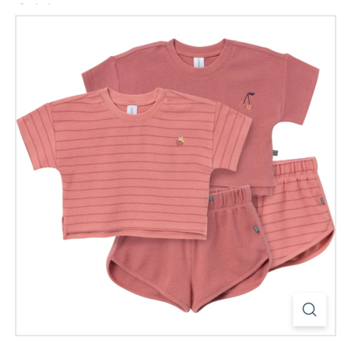 4-Piece Infant Toddler Girls Rose Stripe Drop Shoulder Tops and Shor – Gerber Childrenswear