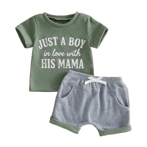 Toddler Baby Boy Summer Outfit Funny Letter T-Shirts Top Shorts Set 6M-3T | Infant Baby Boy Summer Clothes Short Sleeve Funny Letter T-Shirt Short Set Toddler Summer Outfits 6 12 18 Months 2T 3T